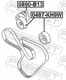Riemenspanner, Keilrippenriemen FEBEST 0890-B13 Bild Riemenspanner, Keilrippenriemen FEBEST 0890-B13