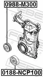 Umlenk-/Führungsrolle, Keilrippenriemen FEBEST 0988-M300 Bild Umlenk-/Führungsrolle, Keilrippenriemen FEBEST 0988-M300