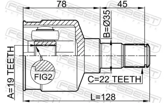 Gelenksatz, Antriebswelle getriebeseitig Vorderachse FEBEST 1011-AV Bild Gelenksatz, Antriebswelle getriebeseitig Vorderachse FEBEST 1011-AV