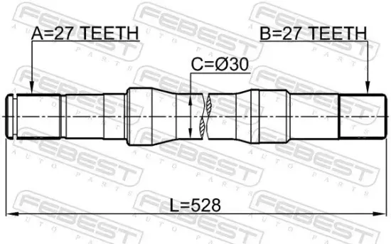 Antriebswelle Vorderachse rechts FEBEST 1012-C100RH Bild Antriebswelle Vorderachse rechts FEBEST 1012-C100RH