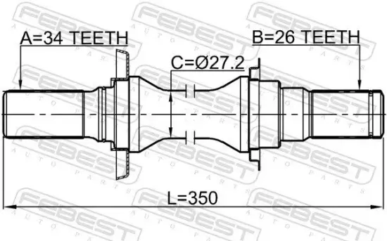 Antriebswelle FEBEST 1012-V200ATRH Bild Antriebswelle FEBEST 1012-V200ATRH