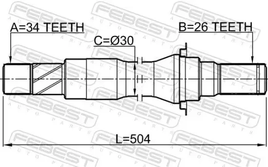 Antriebswelle FEBEST 1012-V250MTRH Bild Antriebswelle FEBEST 1012-V250MTRH