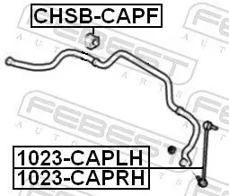 Stange/Strebe, Stabilisator Vorderachse rechts FEBEST 1023-CAPRH Bild Stange/Strebe, Stabilisator Vorderachse rechts FEBEST 1023-CAPRH