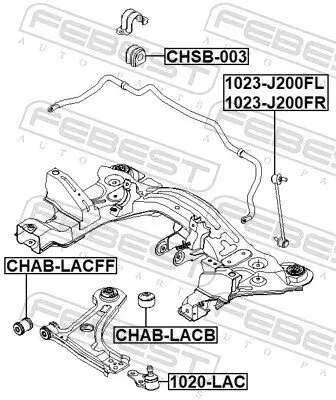 Stange/Strebe, Stabilisator Vorderachse links FEBEST 1023-J200FL Bild Stange/Strebe, Stabilisator Vorderachse links FEBEST 1023-J200FL