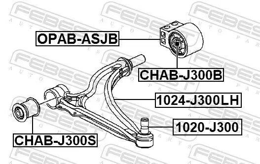 Lenker, Radaufhängung Vorderachse links FEBEST 1024-J300LH Bild Lenker, Radaufhängung Vorderachse links FEBEST 1024-J300LH