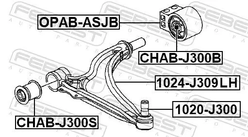 Lenker, Radaufhängung Vorderachse links FEBEST 1024-J309LH Bild Lenker, Radaufhängung Vorderachse links FEBEST 1024-J309LH
