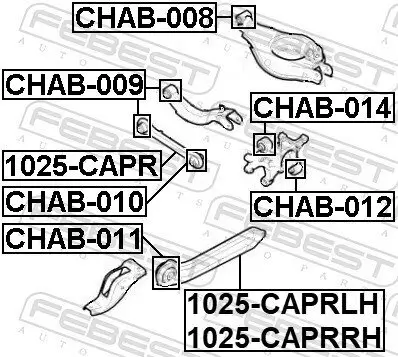 Lenker, Radaufhängung Hinterachse links FEBEST 1025-CAPRLH Bild Lenker, Radaufhängung Hinterachse links FEBEST 1025-CAPRLH