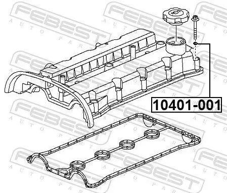 Dichtung, Zylinderkopfhaube FEBEST 10401-001 Bild Dichtung, Zylinderkopfhaube FEBEST 10401-001
