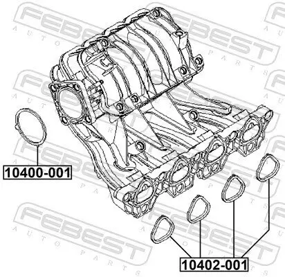Dichtung, Ansaugkrümmer FEBEST 10402-001 Bild Dichtung, Ansaugkrümmer FEBEST 10402-001