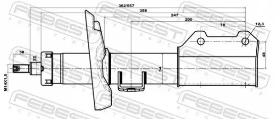 Stoßdämpfer Vorderachse rechts FEBEST 10660581FR Bild Stoßdämpfer Vorderachse rechts FEBEST 10660581FR