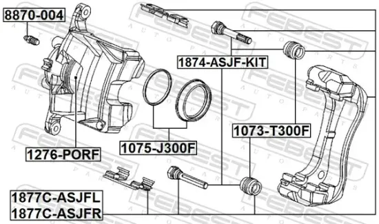 Faltenbalg, Bremssattelführung Vorderachse FEBEST 1073-T300F Bild Faltenbalg, Bremssattelführung Vorderachse FEBEST 1073-T300F