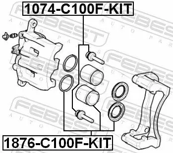Führungsbolzen, Bremssattel FEBEST 1074-C100F-KIT Bild Führungsbolzen, Bremssattel FEBEST 1074-C100F-KIT