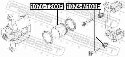 Führungsbolzen, Bremssattel FEBEST 1074-M100F Bild Führungsbolzen, Bremssattel FEBEST 1074-M100F