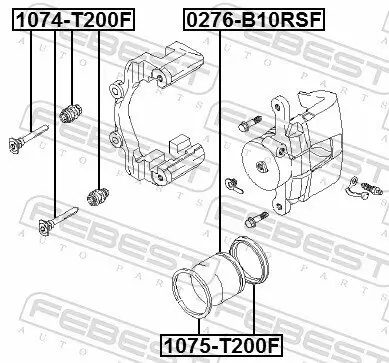 Reparatursatz, Bremssattel Vorderachse FEBEST 1075-T200F Bild Reparatursatz, Bremssattel Vorderachse FEBEST 1075-T200F