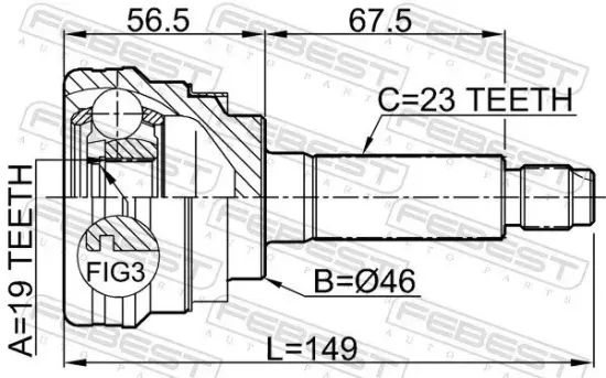 Gelenksatz, Antriebswelle Vorderachse radseitig FEBEST 1110-M100 Bild Gelenksatz, Antriebswelle Vorderachse radseitig FEBEST 1110-M100