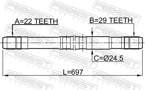 Antriebswelle Vorderachse rechts FEBEST 1112-NEXRH Bild Antriebswelle Vorderachse rechts FEBEST 1112-NEXRH
