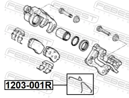 Feder, Scheibenbremsbelag Hinterachse FEBEST 1203-001R Bild Feder, Scheibenbremsbelag Hinterachse FEBEST 1203-001R