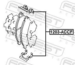 Zubehörsatz, Scheibenbremsbelag FEBEST 1203-ACCF Bild Zubehörsatz, Scheibenbremsbelag FEBEST 1203-ACCF