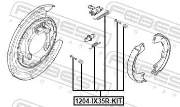Zubehörsatz, Feststellbremsbacken FEBEST 1204-IX35R-KIT Bild Zubehörsatz, Feststellbremsbacken FEBEST 1204-IX35R-KIT