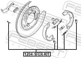 Zubehörsatz, Feststellbremsbacken FEBEST 1204-SFER-KIT Bild Zubehörsatz, Feststellbremsbacken FEBEST 1204-SFER-KIT