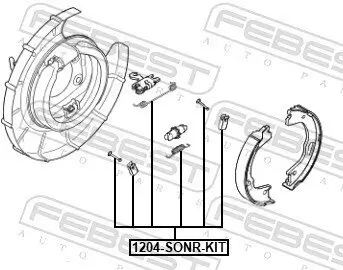 Zubehörsatz, Feststellbremsbacken FEBEST 1204-SONR-KIT Bild Zubehörsatz, Feststellbremsbacken FEBEST 1204-SONR-KIT