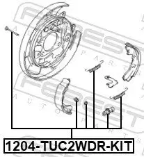 Zubehörsatz, Feststellbremsbacken FEBEST 1204-TUC2WDR-KIT Bild Zubehörsatz, Feststellbremsbacken FEBEST 1204-TUC2WDR-KIT