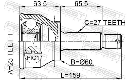 Gelenksatz, Antriebswelle Vorderachse radseitig FEBEST 1210-006 Bild Gelenksatz, Antriebswelle Vorderachse radseitig FEBEST 1210-006