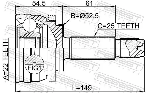 Gelenksatz, Antriebswelle FEBEST 1210-H517 Bild Gelenksatz, Antriebswelle FEBEST 1210-H517