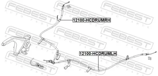 Seilzug, Feststellbremse hinten rechts FEBEST 12100-HCDRUMRH Bild Seilzug, Feststellbremse hinten rechts FEBEST 12100-HCDRUMRH