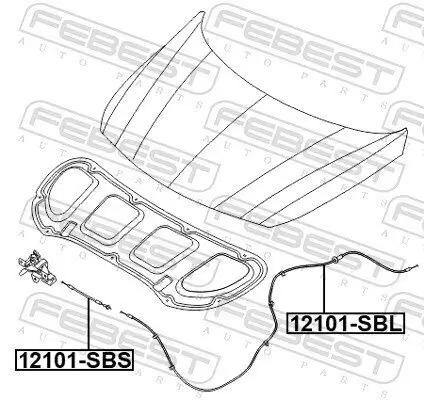 Motorhaubenzug FEBEST 12101-SBS Bild Motorhaubenzug FEBEST 12101-SBS