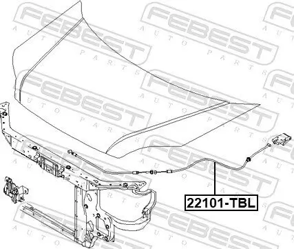 Motorhaubenzug FEBEST 12101-TBL Bild Motorhaubenzug FEBEST 12101-TBL