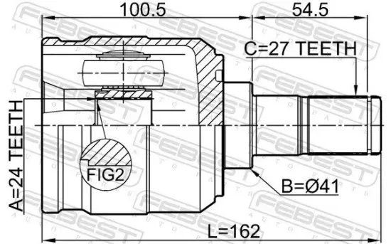 Gelenksatz, Antriebswelle getriebeseitig Vorderachse FEBEST 1211-TUC20MT Bild Gelenksatz, Antriebswelle getriebeseitig Vorderachse FEBEST 1211-TUC20MT