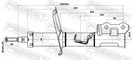 Stoßdämpfer Vorderachse links FEBEST 12110-002FL Bild Stoßdämpfer Vorderachse links FEBEST 12110-002FL
