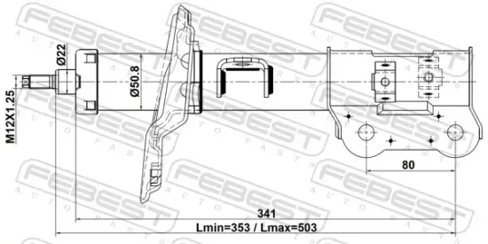 Stoßdämpfer Vorderachse links FEBEST 12110-003FL Bild Stoßdämpfer Vorderachse links FEBEST 12110-003FL