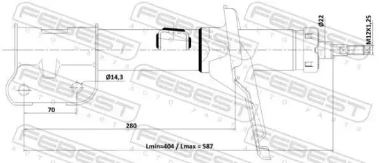 Stoßdämpfer Vorderachse rechts FEBEST 12110-017FR Bild Stoßdämpfer Vorderachse rechts FEBEST 12110-017FR
