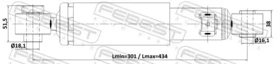 Stoßdämpfer Hinterachse FEBEST 12110-020R Bild Stoßdämpfer Hinterachse FEBEST 12110-020R
