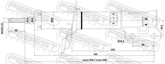Stoßdämpfer Vorderachse links FEBEST 12110-022FL Bild Stoßdämpfer Vorderachse links FEBEST 12110-022FL