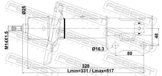 Stoßdämpfer Vorderachse links FEBEST 12110-023FL Bild Stoßdämpfer Vorderachse links FEBEST 12110-023FL