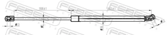 Gasfeder, Koffer-/Laderaum FEBEST 12117-012 Bild Gasfeder, Koffer-/Laderaum FEBEST 12117-012