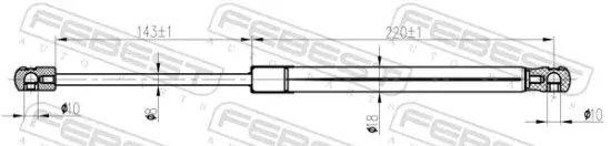 Gasfeder, Koffer-/Laderaum FEBEST 12117-013 Bild Gasfeder, Koffer-/Laderaum FEBEST 12117-013