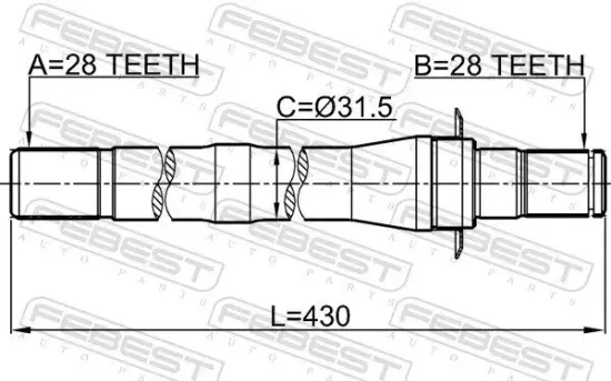 Antriebswelle FEBEST 1212-CM10AT4WD Bild Antriebswelle FEBEST 1212-CM10AT4WD