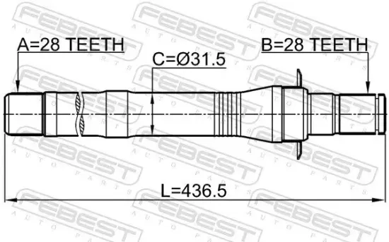 Antriebswelle Vorderachse rechts FEBEST 1212-CM10MT4WD Bild Antriebswelle Vorderachse rechts FEBEST 1212-CM10MT4WD