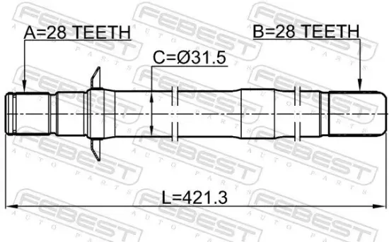 Antriebswelle FEBEST 1212-DM15RH Bild Antriebswelle FEBEST 1212-DM15RH