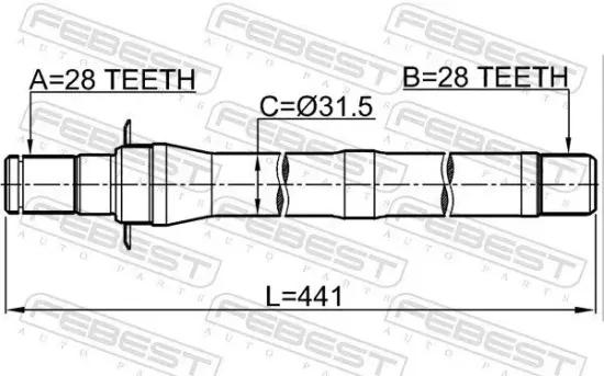 Antriebswelle Vorderachse rechts FEBEST 1212-IX35MT6 Bild Antriebswelle Vorderachse rechts FEBEST 1212-IX35MT6