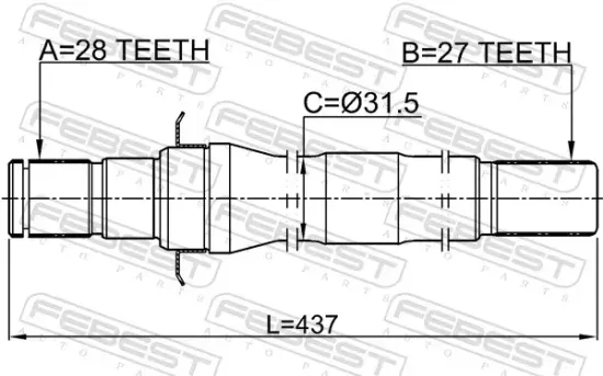 Antriebswelle Vorderachse rechts FEBEST 1212-TL6AT Bild Antriebswelle Vorderachse rechts FEBEST 1212-TL6AT