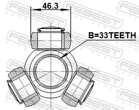 Tripodestern, Antriebswelle FEBEST 1216-D7 Bild Tripodestern, Antriebswelle FEBEST 1216-D7