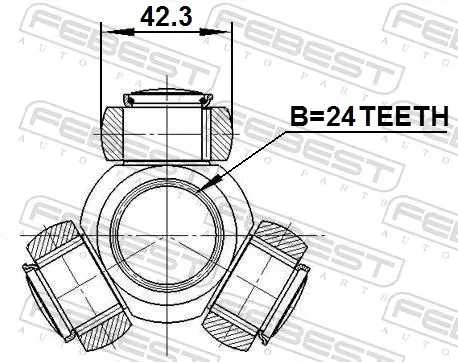 Tripodestern, Antriebswelle FEBEST 1216-IK Bild Tripodestern, Antriebswelle FEBEST 1216-IK