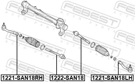 Axialgelenk, Spurstange Vorderachse FEBEST 1222-SAN18 Bild Axialgelenk, Spurstange Vorderachse FEBEST 1222-SAN18