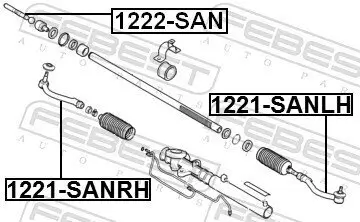 Axialgelenk, Spurstange Vorderachse FEBEST 1222-SAN Bild Axialgelenk, Spurstange Vorderachse FEBEST 1222-SAN