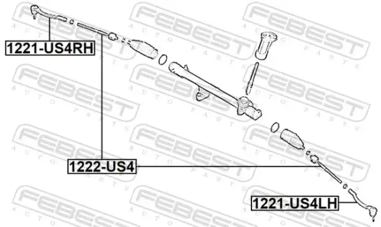 Axialgelenk, Spurstange Vorderachse FEBEST 1222-US4 Bild Axialgelenk, Spurstange Vorderachse FEBEST 1222-US4